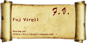Foj Virgil névjegykártya